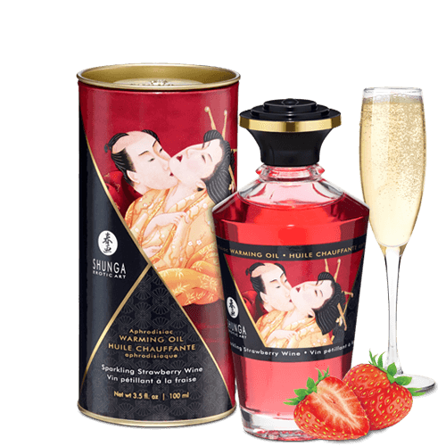 Shunga - Aphrodisiac Oil Sparkling Strawberry Wine 100 Ml zdjęcie 2