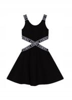 Czarna sukienka dziecięca Iceberg z logo Rozm-XS