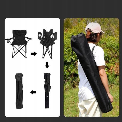 KRZESŁO KEMPINGOWE LEKKIE SKŁADANE KRZESŁO WĘDKARSKIE DLA PLAŻOWE WĘDRÓWKI na Arena.pl