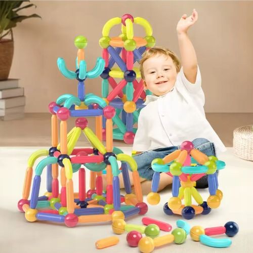 Klocki Magnetyczne Konstrukcyjne Edukacyjne Dla Dzieci Duże Elementy 98 El na Arena.pl