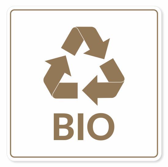 NAKLEJKA BIO na KOSZ ODPADY do segregacji śmieci 20 cm zdjęcie 1