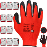Rękawice Robocze MERCATOR Tech Red+Black Latex - XL - 120 Par