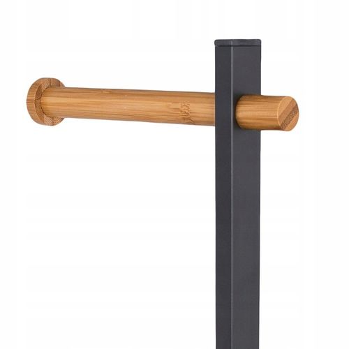 Stojak uchwyt wieszak na papier toaletowy i szczotkę do WC czarny bambus na Arena.pl