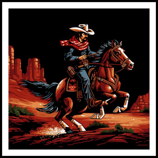 Plakat 100x100cm Galop przez Prerię zdjęcie 3