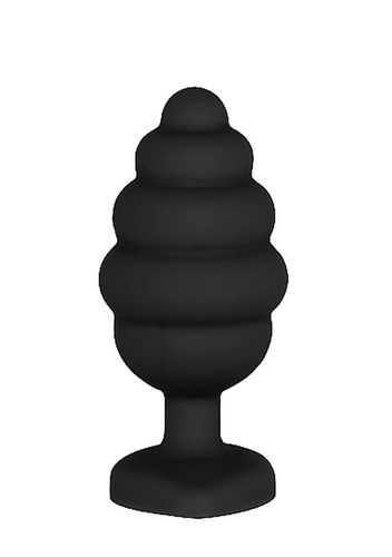 large ribbed diamond heart plug - black na Arena.pl