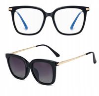 OKULARY do KOMPUTERA + Nakładka słoneczna CLIP-ON