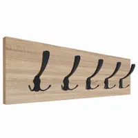 WIESZAK ŚCIENNY NA UBRANIA LOFT 5 MOCNYCH CZARNYCH HAKÓW 65x20CM DĄB SONOMA