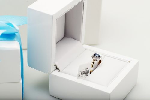 pierścionek z szafirem i diamentami dowolne złoto 585 żółte 18 na Arena.pl