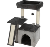 KERBL Drapak piętrowy legowisko budka domek kota czarny szary 76x42x34cm