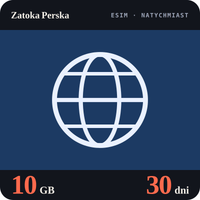 Karta eSIM Internet Zatoka Perska 10 GB na 30 dni - bez rejestracji