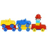 KOLOROWY POCIAG Z KLOCKOW PLASTIKOWYCH LUDZIK