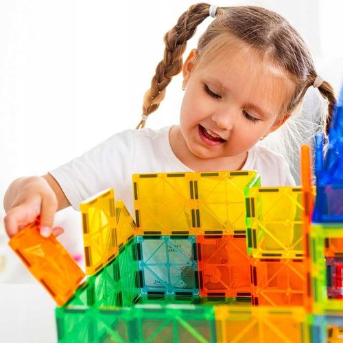 Klocki konstrukcyjne EDUKACYJNE 3D kulki rurki dla dzieci 108el MAGNETYCZNE na Arena.pl