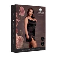 open back silk dress with criss cross details and slit - plus size - black