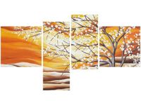 100 55CM OBRAZ 4 ELEM KWITNĄCE DRZEWO PŁÓTNO DRUK