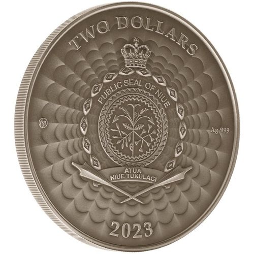 Niue: World of Cryptids - Dwarves $2 kolorowany Srebro 2023 High Relief Antiqued Coin na Arena.pl