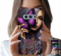 ETUI DO SAMSUNG GALAXY S10E - ANTI SOCIAL BUTTERFLY RÓŻOWY MOTYL + FOLIA
