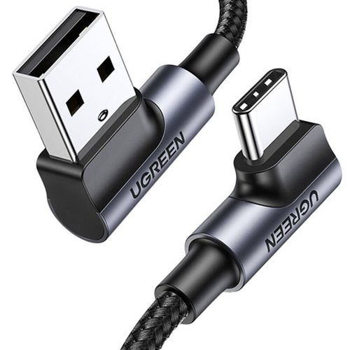 kabel usb-c do usb-a 2.0 kątowy ugreen us176, 3a, 3m (czarny) na Arena.pl