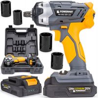 Klucz Udarowy Zakrętak AKUMULATOROWY do Kół 20V 1/2 350Nm Nasadki POWERMAT