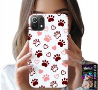 ETUI DO XIAOMI MI 11 LITE - PSIE ŁAPKI NA BIAŁYM TLE, PIES, KOT, MIŚ