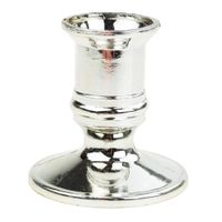 ŚWIECZNIK PLASTIKOWY POJEDYNCZY STOŻKOWY DO ŚWIEC DŁUGICH SREBRNY na kolędę