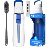 Zestaw silikonowa szczoteczka do mycia + Butelka Dafi Solid 0,7 niebieska
