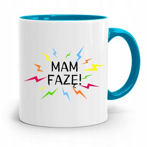 Kubek Błękitny Prezent Dla Elektryka Mam Fazę Z Nadrukiem Ze Zdjęciem na Arena.pl