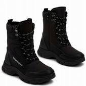 ŚNIEGOWCE WODOODPORNE Botki OCIEPLANE SOFTSHELL Suwaki FUTERKO Czarne