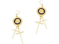 kolczyki 2 krzyże i moneta (p15/mon/64au)