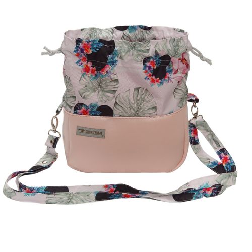 Torebka Sakiewka Pudrowy Róż z Motywem Myszki i Kwiatów - Handmade na Arena.pl