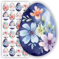 NAKLEJKI nalepki jajka pisanki kwiaty WIELKANOC prezent kartkę 24 szt.