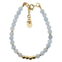 Bransoletka - Akwamaryn kulki 5mm i srebro złocone