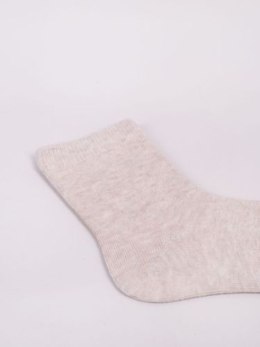 Skarpety dziewczęce gładkie ze srebrną nitką beżowe 3PAK 39-41 YOCLUB na Arena.pl