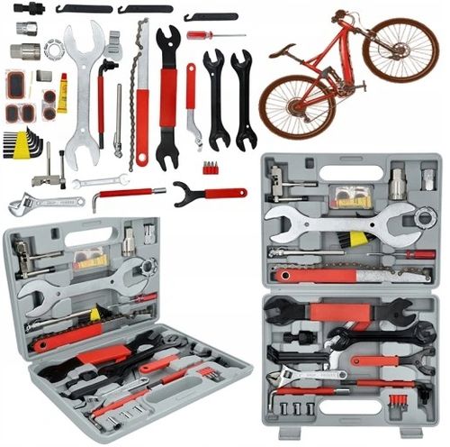 Zestaw Narzędzi do Roweru Walizka Klucze Rowerowe Imbusy 44el Łatka Łyżka na Arena.pl