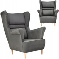 Fotel uszak Zoja skandynawski Family Meble grafitowy antracyt ciemny