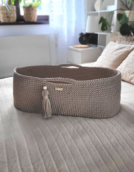 Kosz Mojżesza BOHO Handmade ze stojakiem sand zdjęcie 6