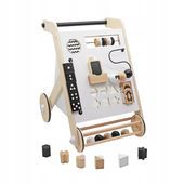 CHODZIK PCHACZ DREWNIANY EDUKACYJNY Z SORTEREM BIAŁY DLA DZIECKA