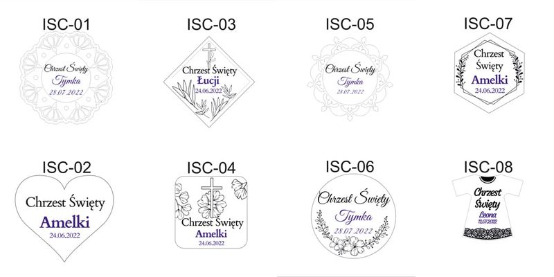 Świeca do Chrztu Świętego z naturalnego wosku z personalizacją SC-16B zdjęcie 5