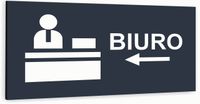 Tabliczka informacyjna ATRACYTOWA z dibondu BIURO DOWOLNY NAPIS