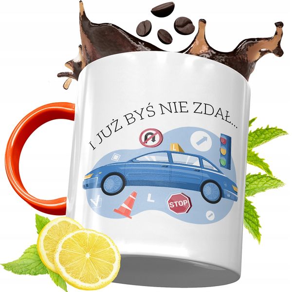 Kubek Pomarańczowy Dla Instruktora Prezent Z Nadrukiem Ze Zdjęciem zdjęcie 1