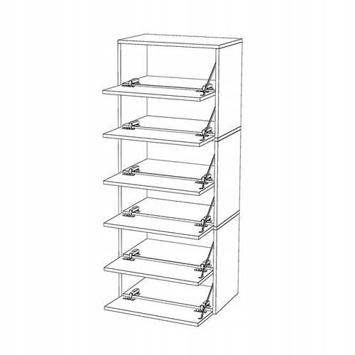Szafka Na Buty Wysoka Dąb Wotan 6 Półek Modułowa Bez Siedziska Regał na Arena.pl