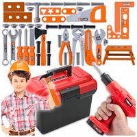 SKRZYNKA Z NARZĘDZIAMI Dzieci ZESTAW Warsztat MAJSTERKOWICZA Walizce 62 EL