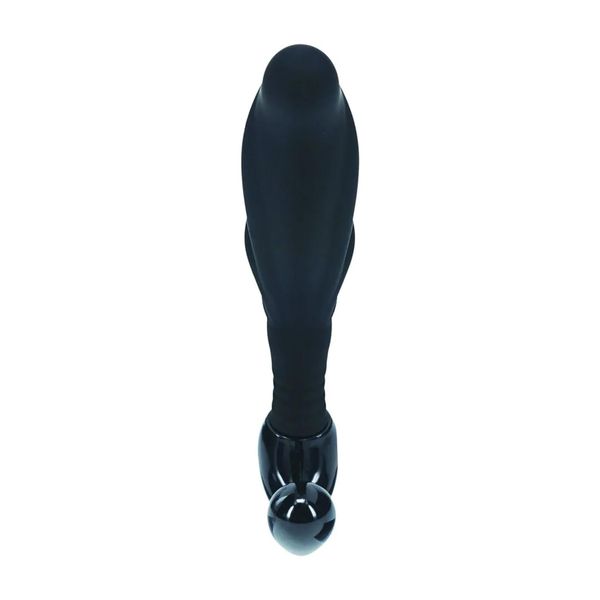 Rippled With Hard Loop Silicone Prostate Massager - S - Black zdjęcie 5