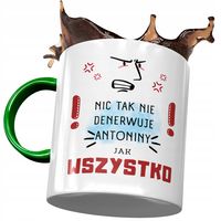 Kubek Zielony Dla Antoniny Dziewczyny Na Prezent Z Nadrukiem Ze Zdjęciem