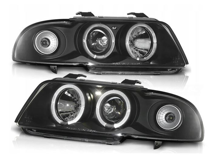 LAMPY REFLEKTORY DO AUDI A4 OD 1994 DO 1998. Roku SOCZEWKI RINGI LED zdjęcie 2