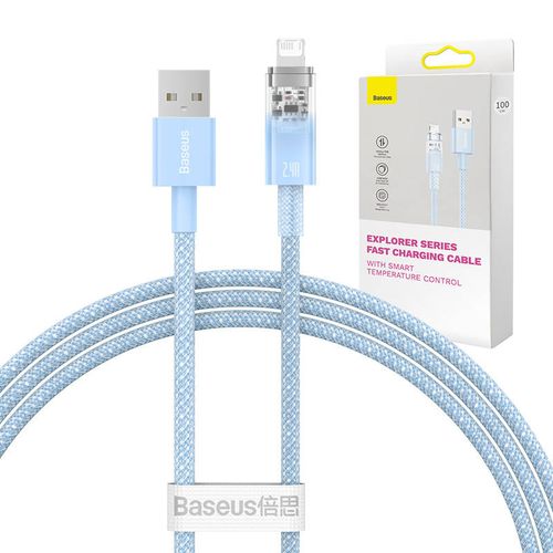 Kabel szybko ładujący Baseus Explorer USB do Lightning 2.4A 1M (niebieski) na Arena.pl