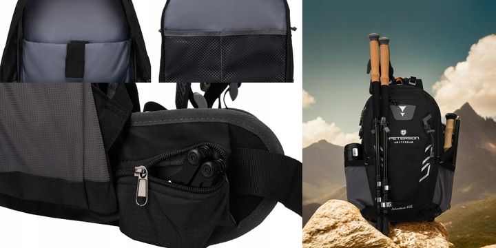 Plecak trekkingowy 40L PETERSON sportowy turystyczny w góry z pokrowcem zdjęcie 2