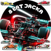 OPŁATEK NA TORT 20CM - F1 FORMUŁA 1 WYŚCIGÓWKI + IMIĘ + ! 15CM 18CM