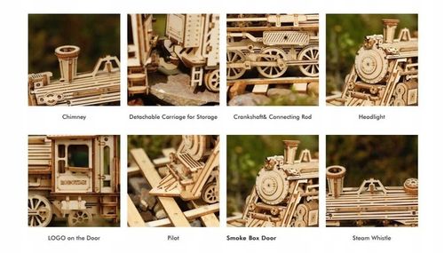DREWNIANE PUZZLE 3D MODEL DO SKLEJANIA POCIĄG LOKOMOTYWA na Arena.pl
