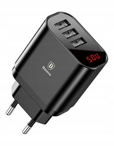 BASEUS MOCNA ŁADOWARKA SIECIOWA 3X USB 3A LED na Arena.pl