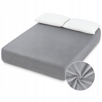 Prześcieradło welurowe 160x200 na gumkę - Ciemny Szary - Aksamitne, MIŚ